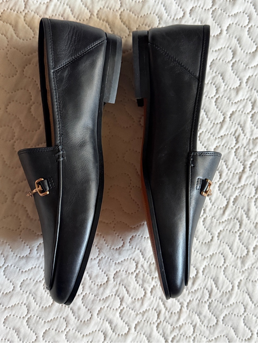 Sam Edelman Loraine Black Leather Loafers W/ Goldtone Bit Hardware Size 7.5 NWOT - Picture 7 of 9